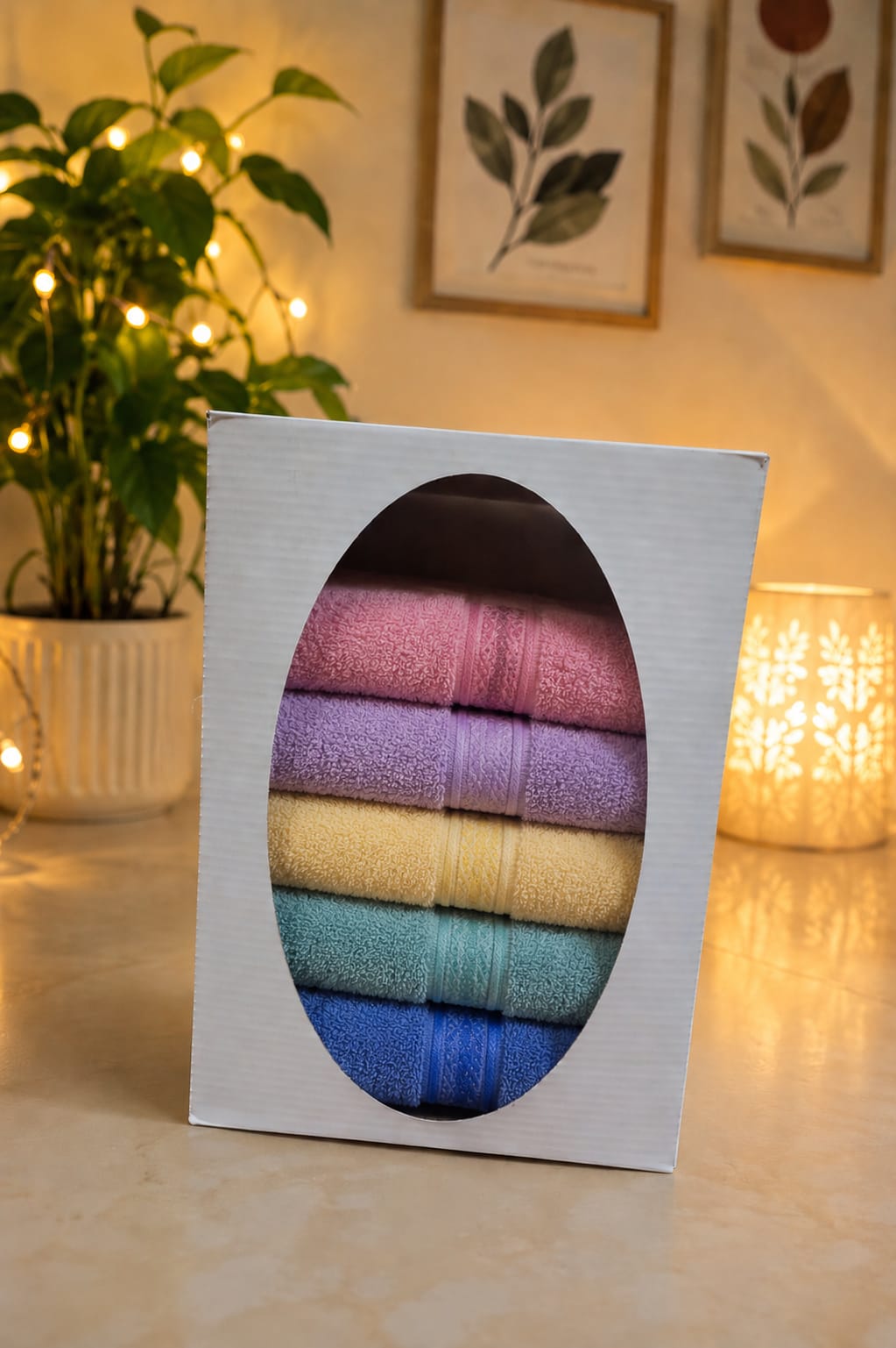 Oval-Window Towel Display Box by Eagle Print Care