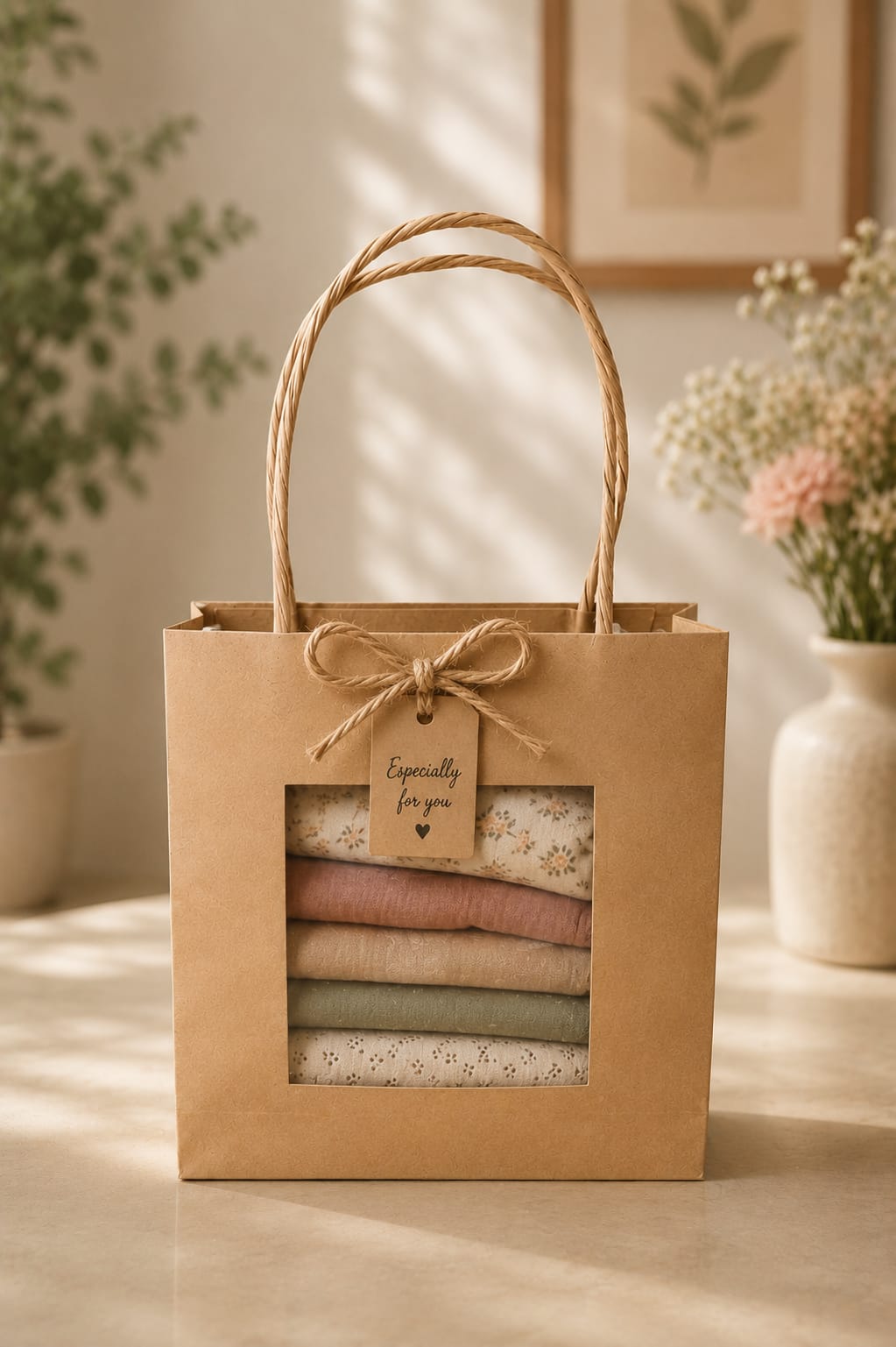 Kraft Window Carry Bag for Towels by Eagle Print Care