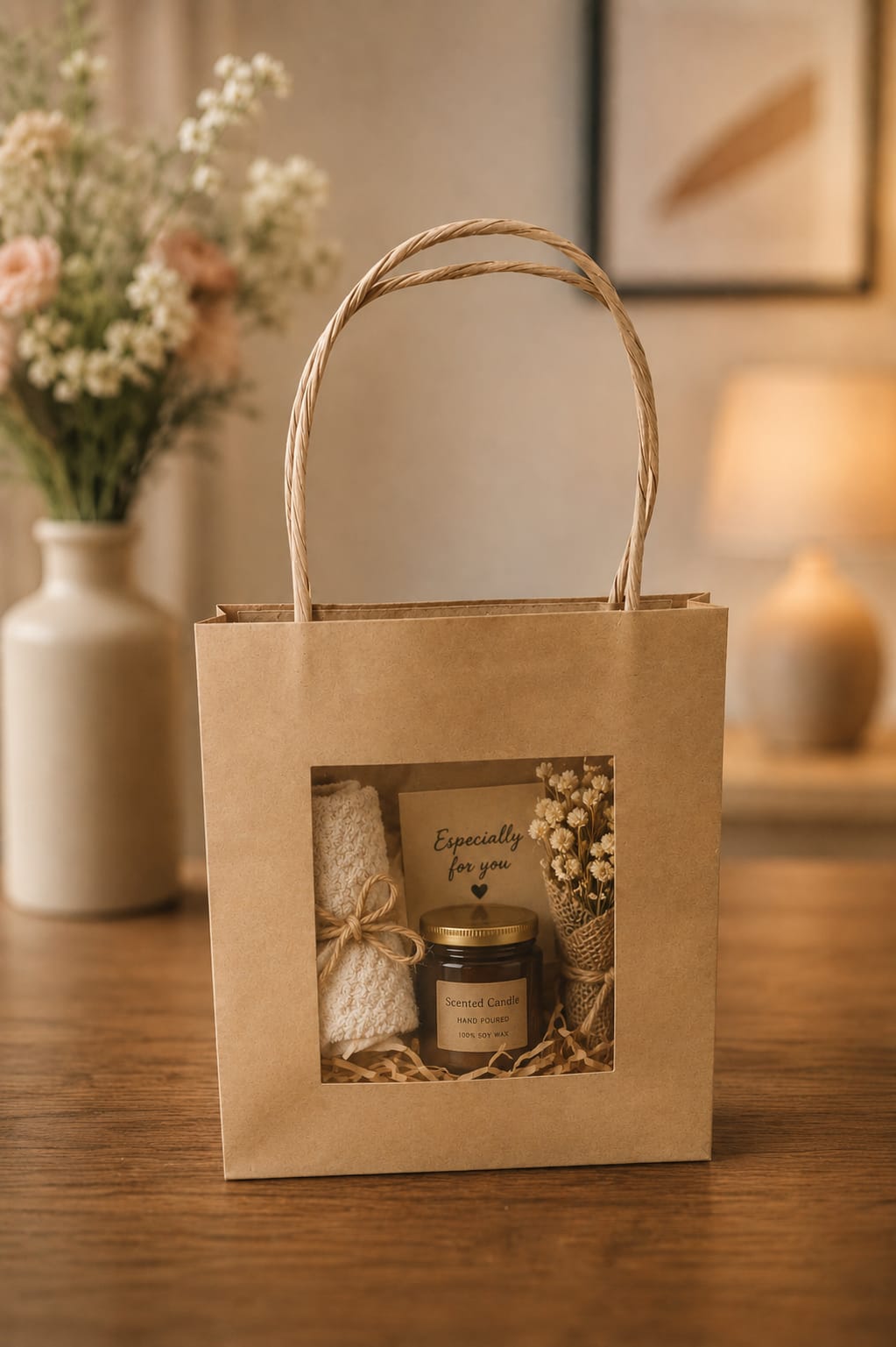 Kraft Window Carry Bag for Candles by Eagle Print Care