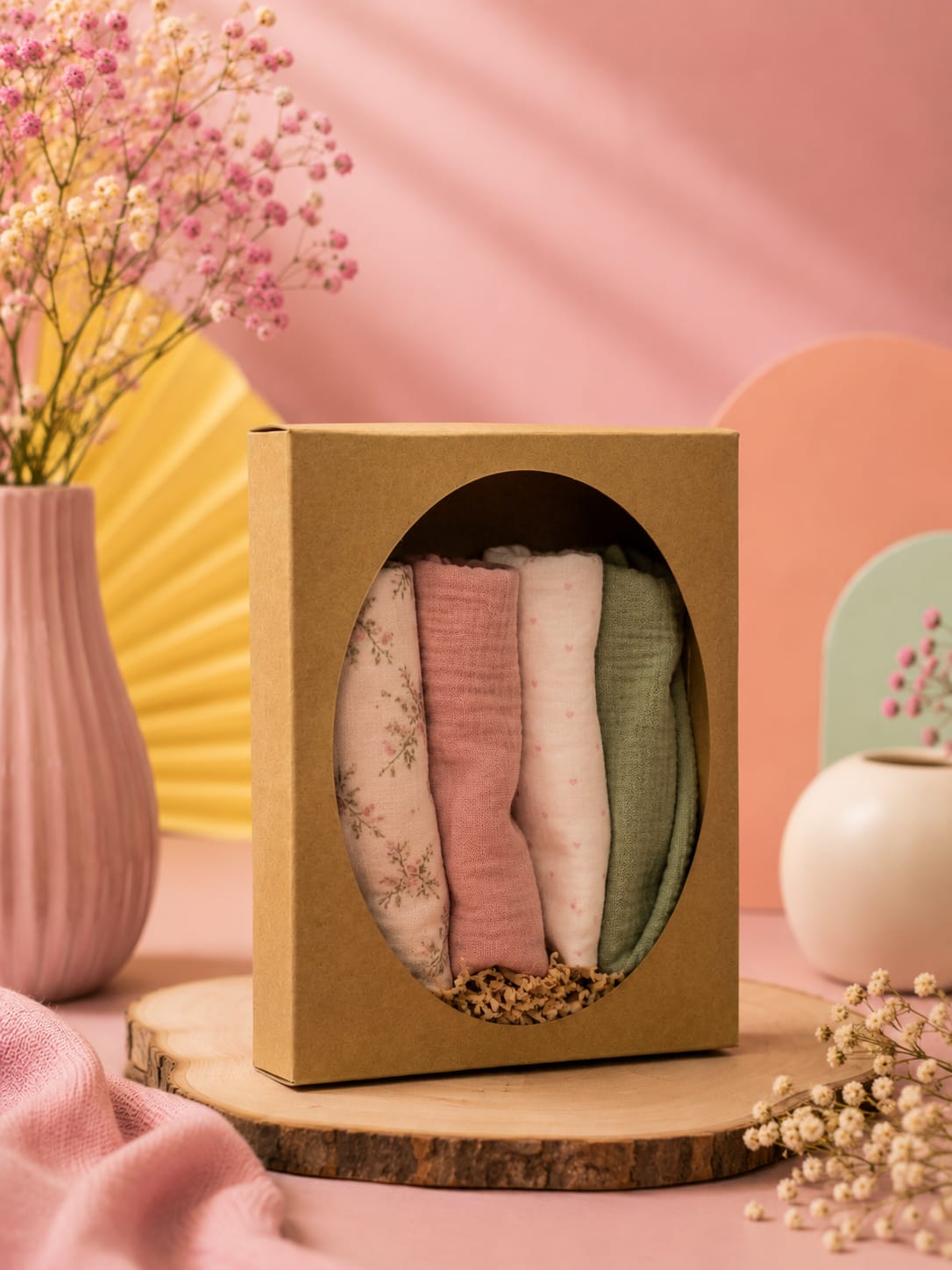 Oval-Window Fabric Gift Box by Eagle Print Care