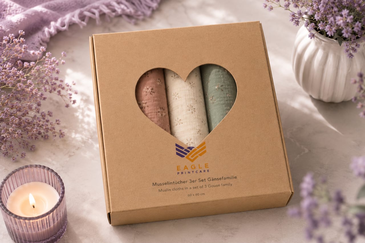 Heart-Window Textile Gift Box by Eagle Print Care