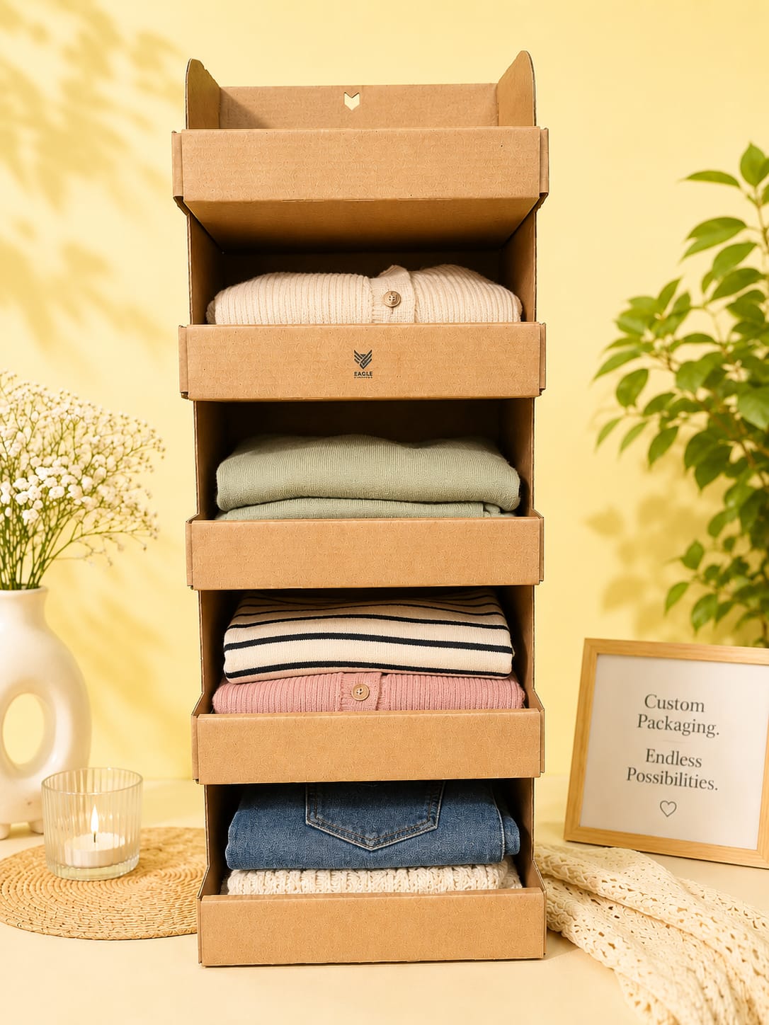 Stackable Garment Packaging Cartons by Eagle Print Care